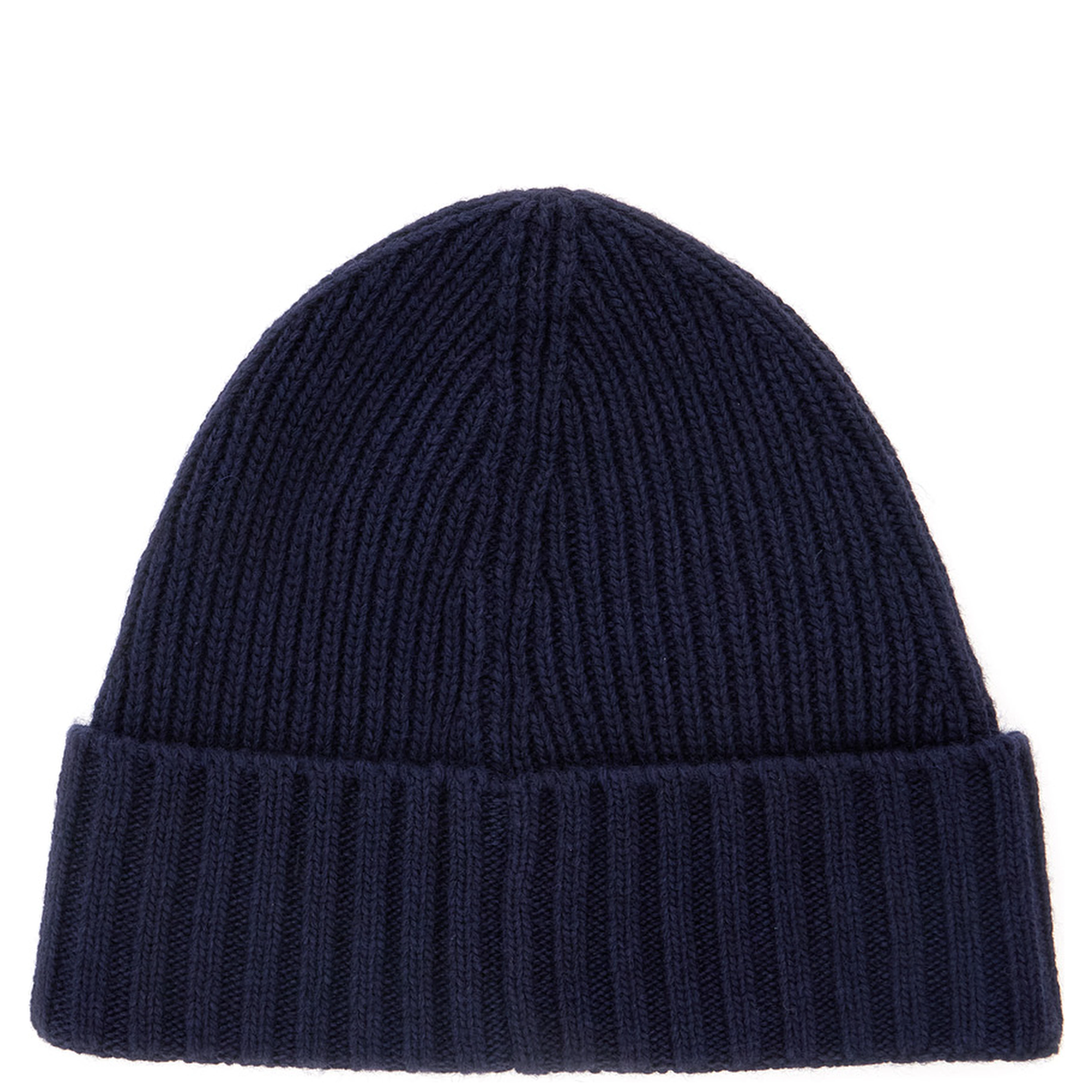 Blue Beanie with Logo Patch on the Front in Wool Blend Boy