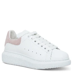 Alexander Mcqueen Womans Oversize White and Pink Leather Sneakers