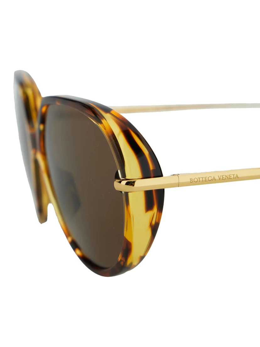 Brown Squared Sunglasses with Drop Shaped Tips in Acetate Woman