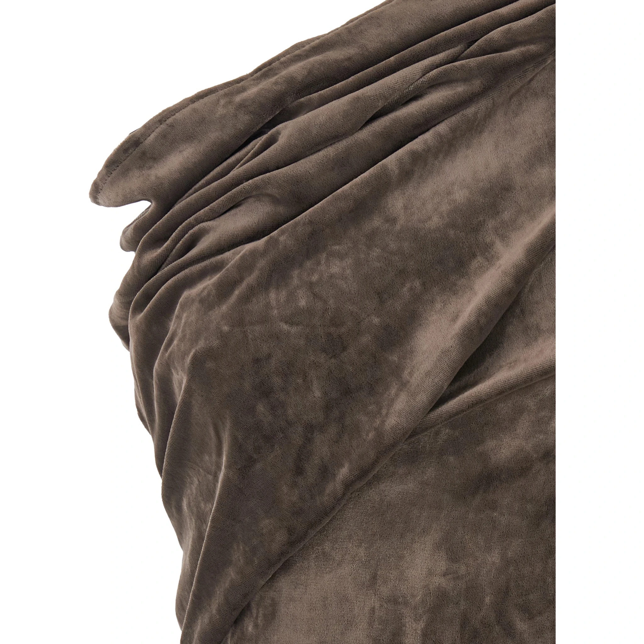 فستان أثينا أروهيد البني الطويل غير المتماثل ذو الياقة المكشكشة والفتحة الجانبية الواحدة من مزيج الفسكوز للنساء