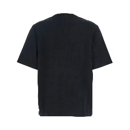 Black T-Shirt with Fox Head Patch in Cotton Woman