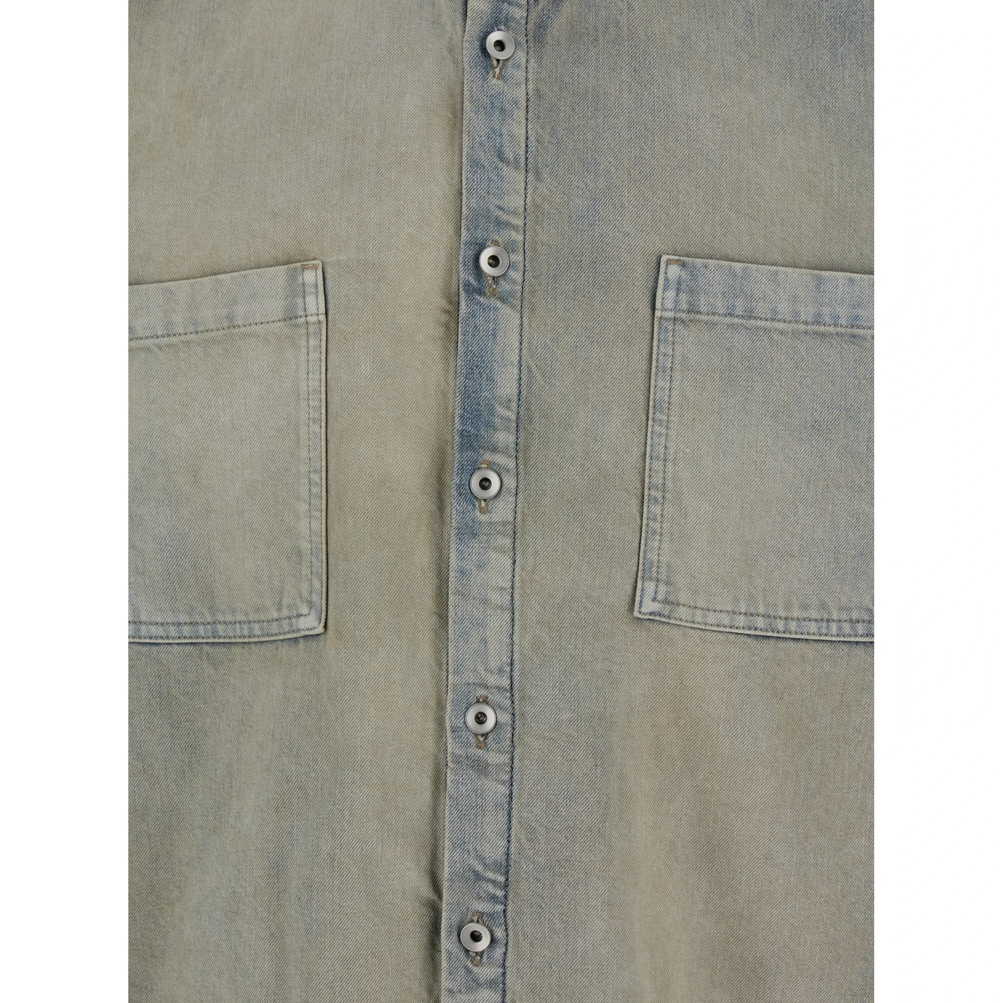 Light Blue Jacket with Classic Collar and Drawstring Detail on the Waist in Denim Man