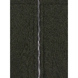 Green Sweatshirt with Contrasting Drawstring Hood in Cashmere and Wool Man