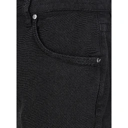 Black Jeans with Logo Patch on the Rear and Belt Loops in Denim Man