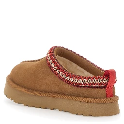 Tasman Beige Mules with Embossed Logo in Suede Girl