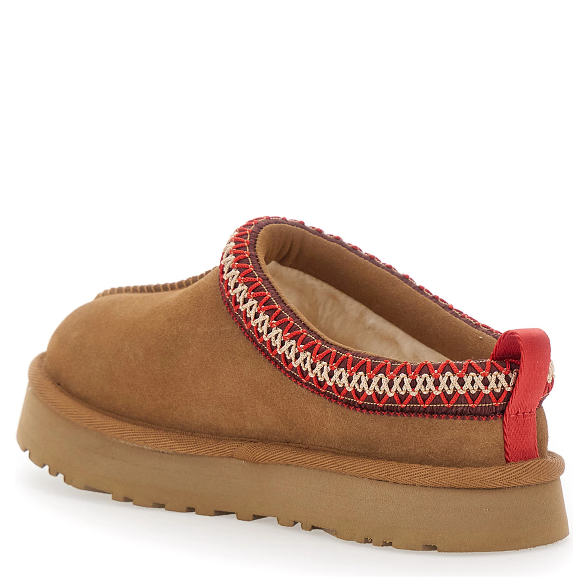 Tasman Beige Mules with Embossed Logo in Suede Girl