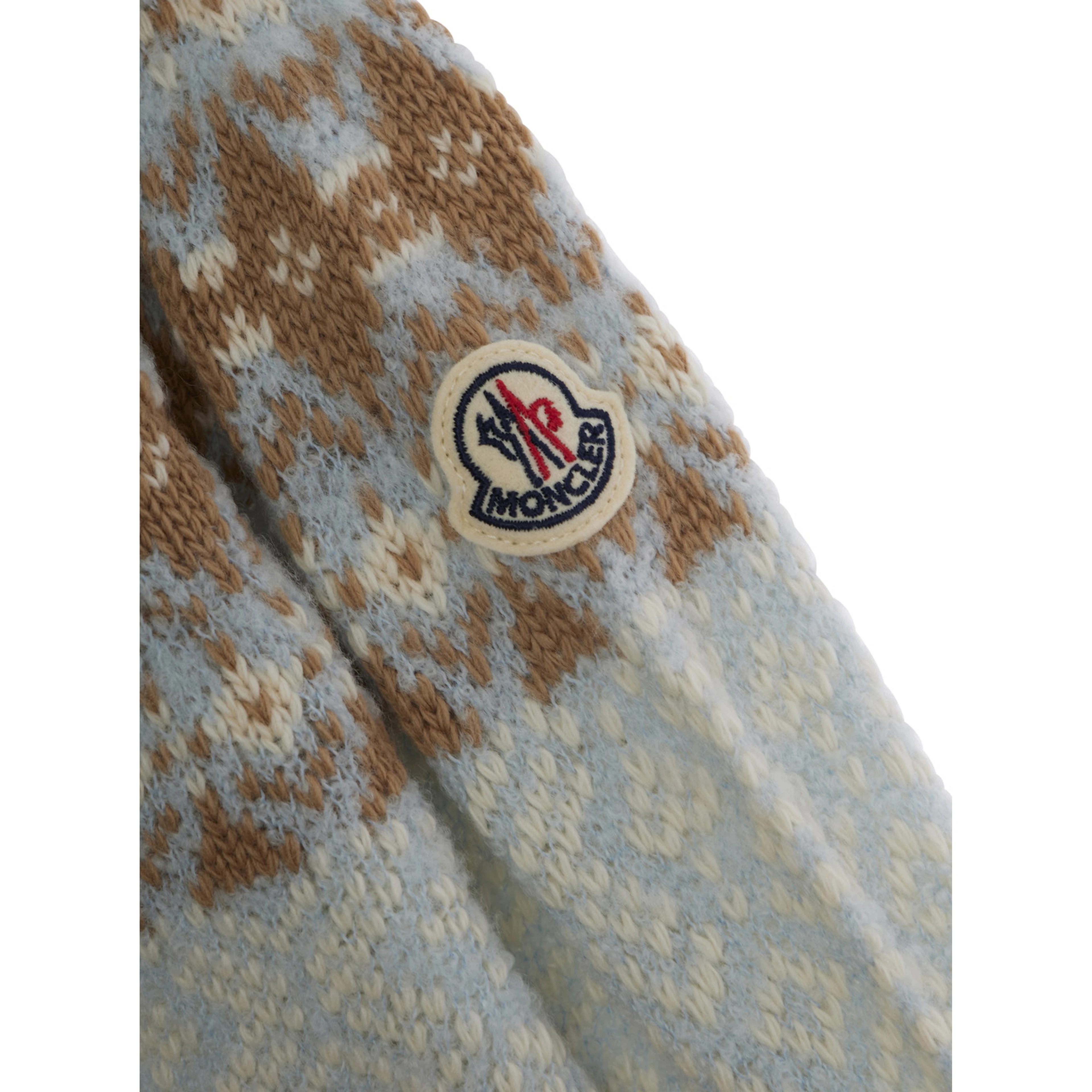 Multicolor Crewneck Sweater with Fair Isle Motif and Logo Patch on the Sleeve in Wool Girl