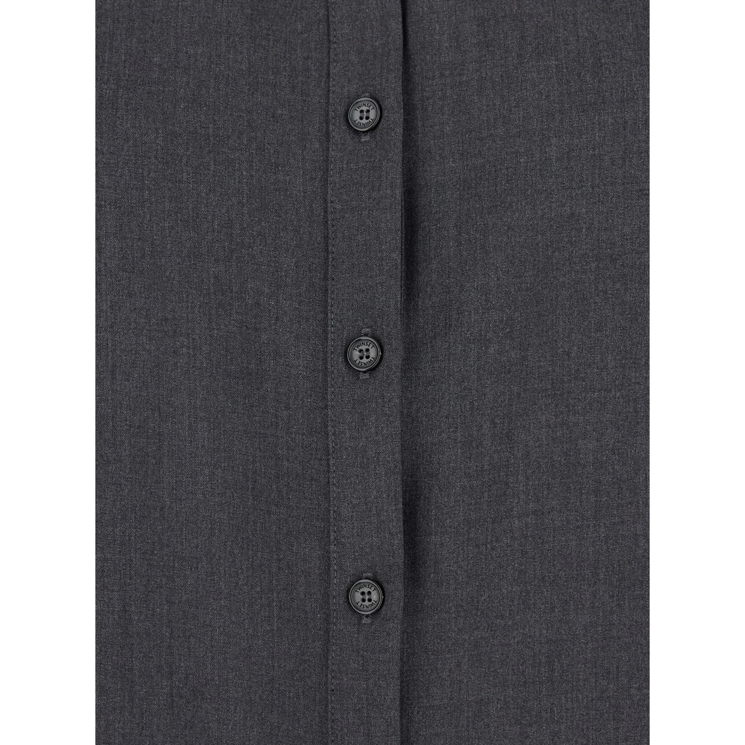 Grey Shirt with Classic Collar and Logo Plaque on the Rear in Viscose Blend Stretch Woman