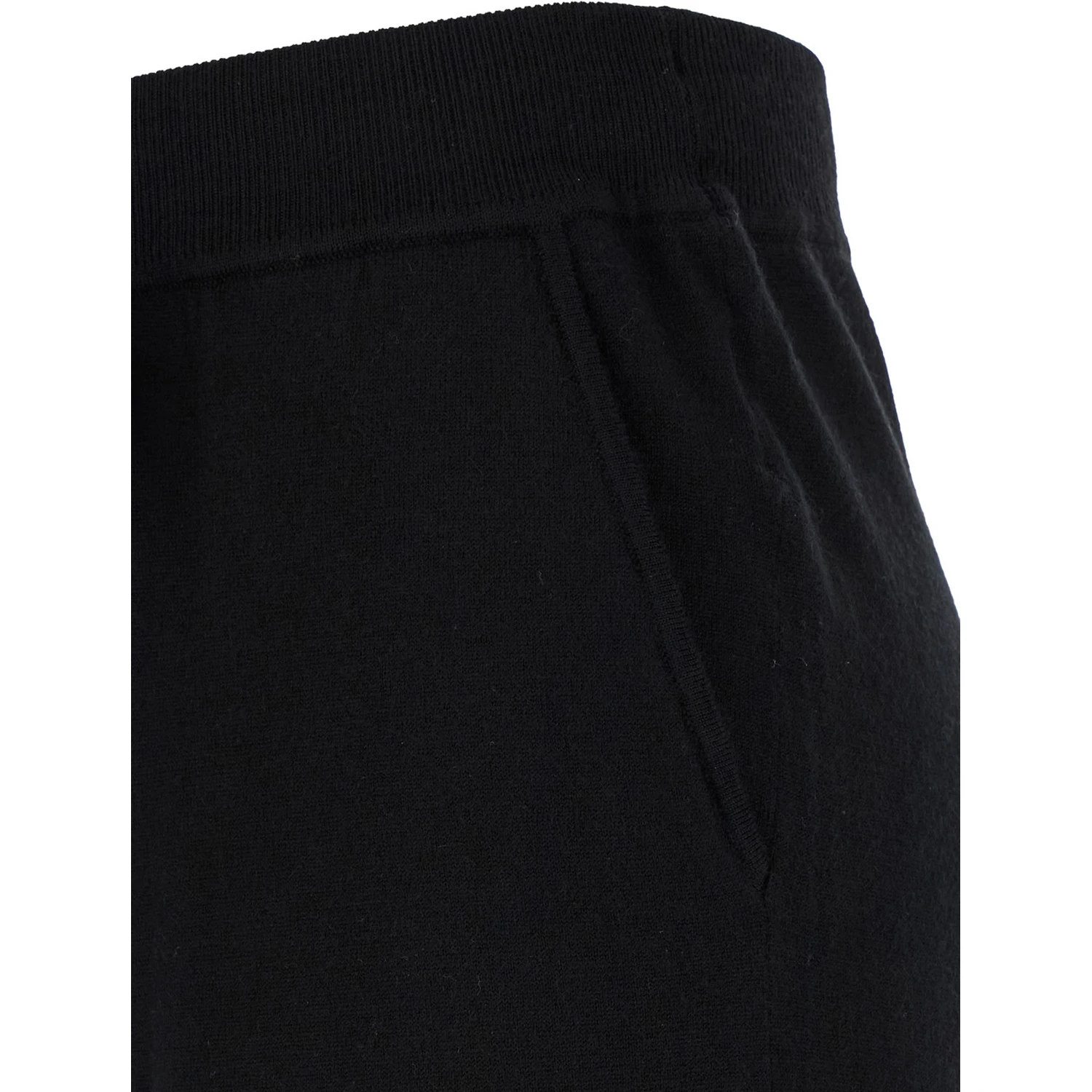 Black Relaxed Pants with Drawstring in Fabric Woman