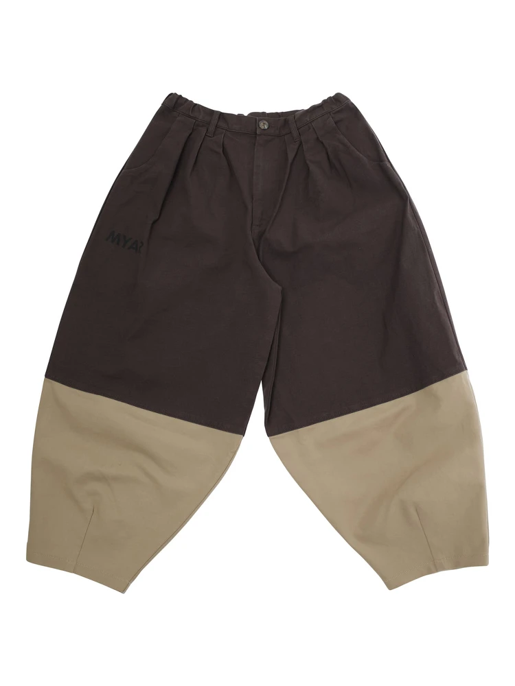 Multicolor Pants with Elastic Waist in Fabric Boy