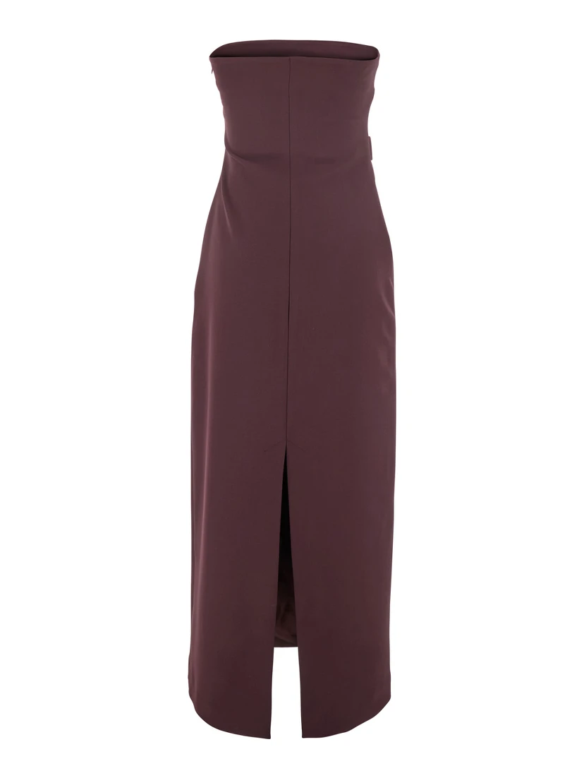 Bordeaux Bustier Dress in Tech Fabric Woman