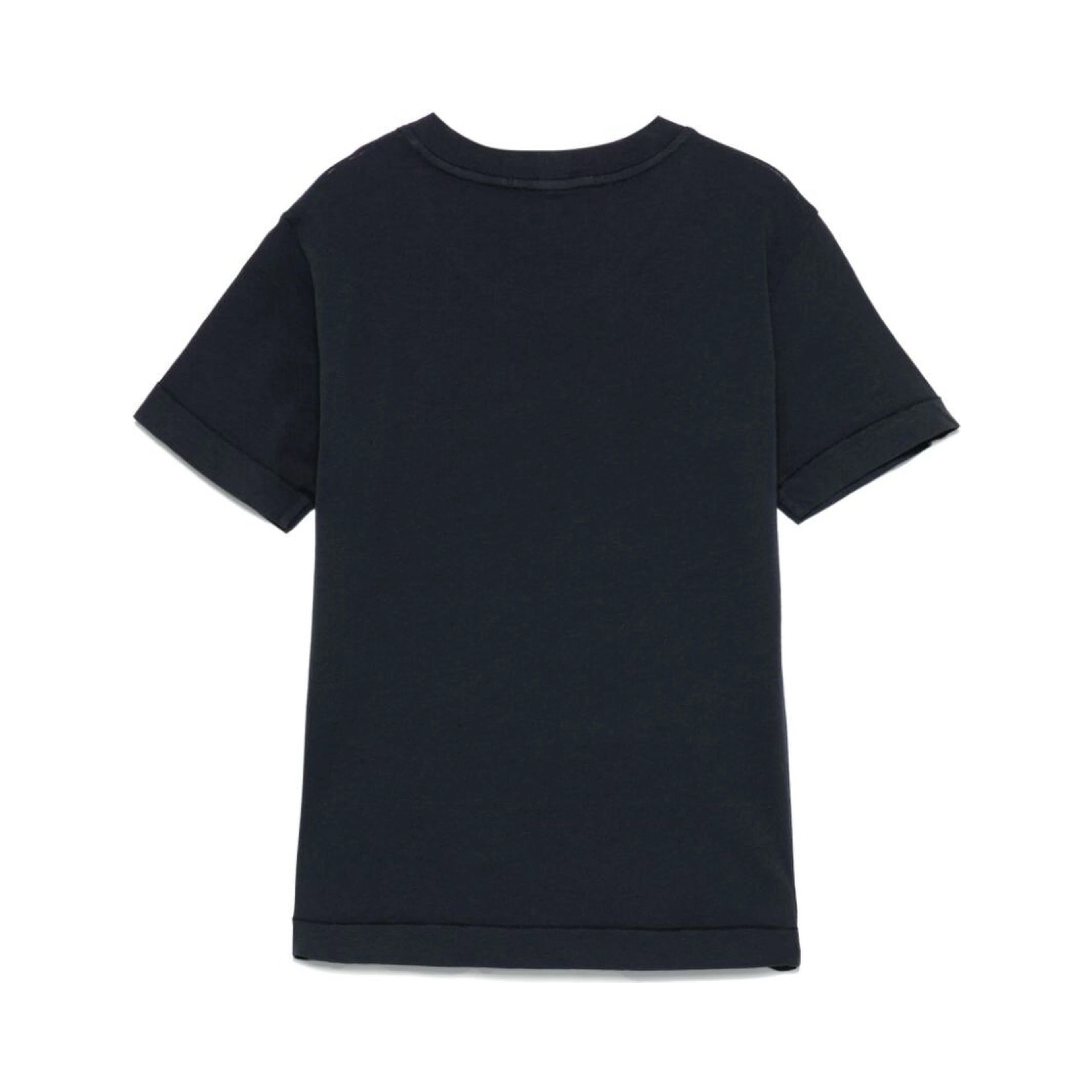 Blue T-Shirt with Round Neck and Logo Patch on the Front in Cotton Boy