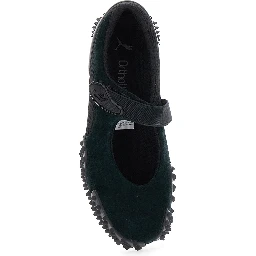 Mostro Fey Black Sneakers with Touch-Strap Closure and Rubber Sole with Cleats in Suede and Mesh Man