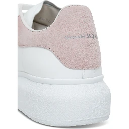 Alexander Mcqueen Womans Oversize White and Pink Leather Sneakers