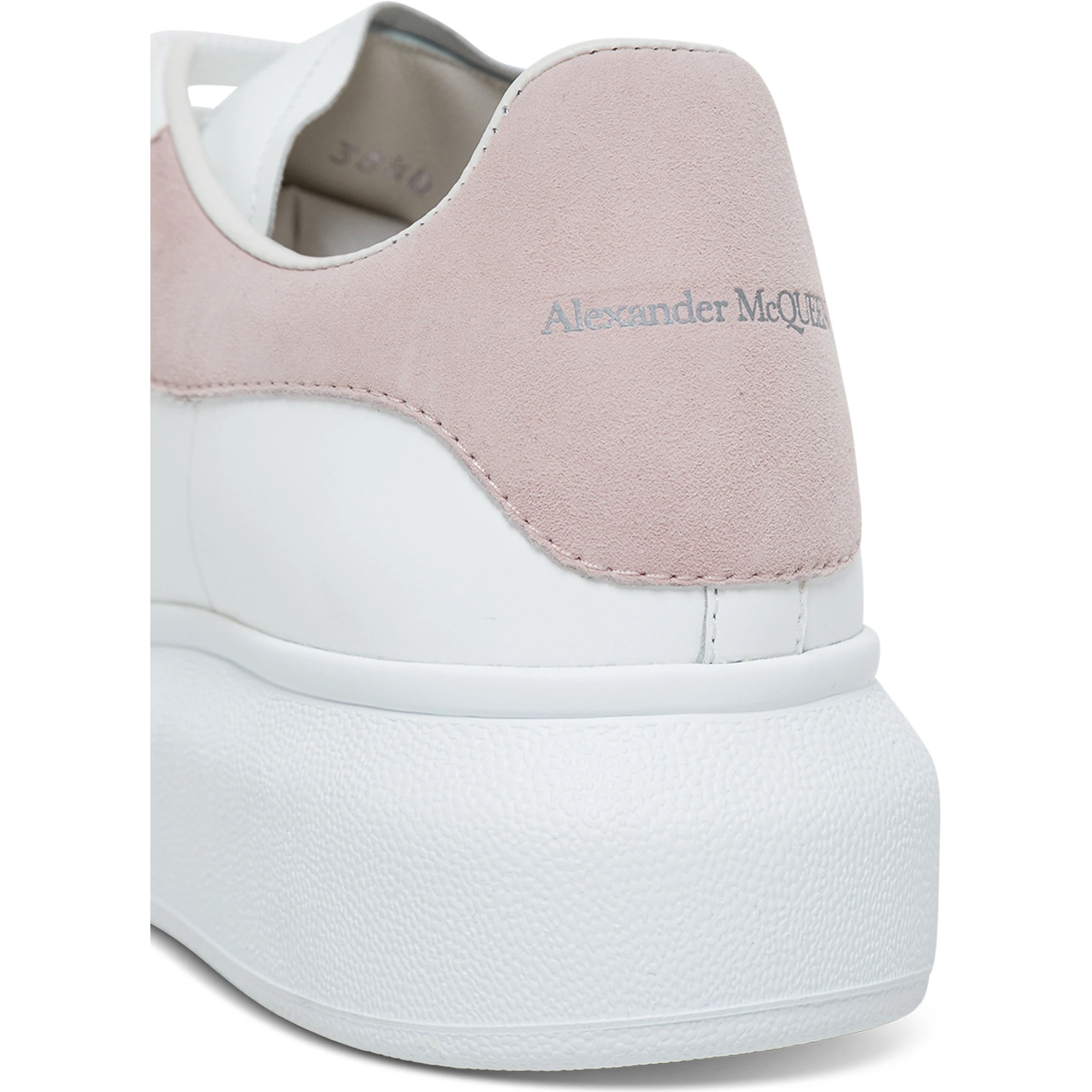 Alexander Mcqueen Womans Oversize White and Pink Leather Sneakers
