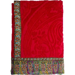 Red Beach Towel with Contrasting Lining in Cotton Home