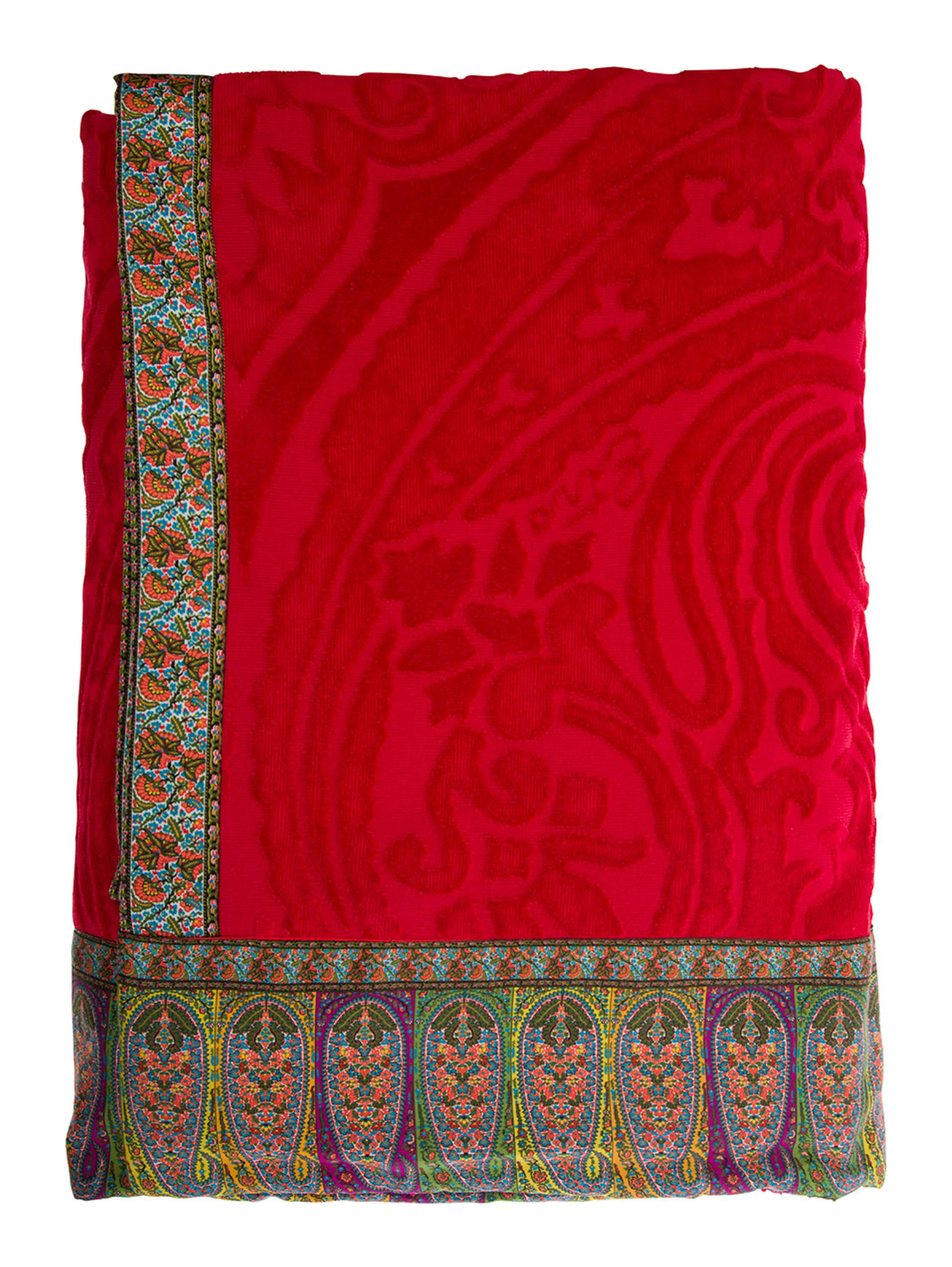 Red Beach Towel with Contrasting Lining in Cotton Home
