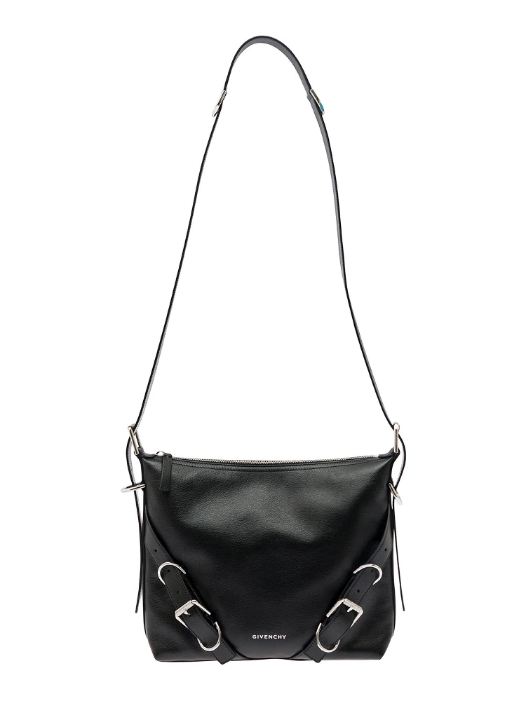 Voyou White Crossbody Bag with Logo and Buckle Detail in Leather Man