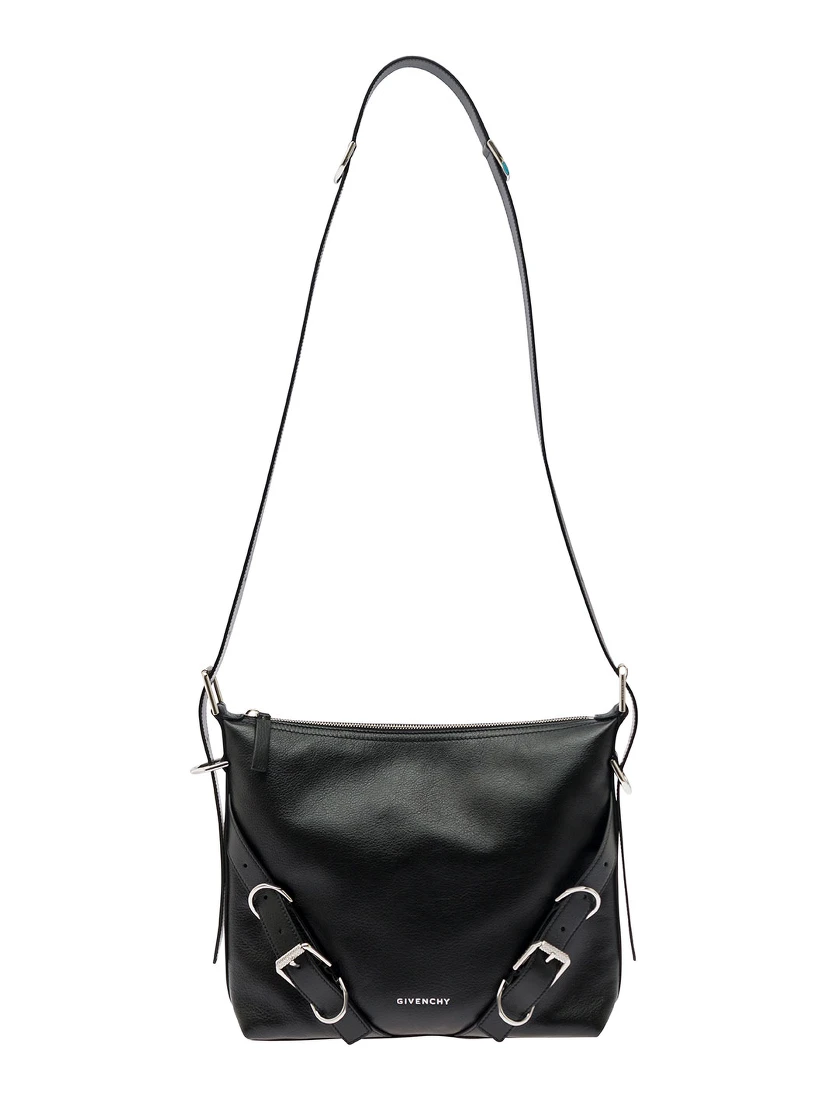 Voyou White Crossbody Bag with Logo and Buckle Detail in Leather Man