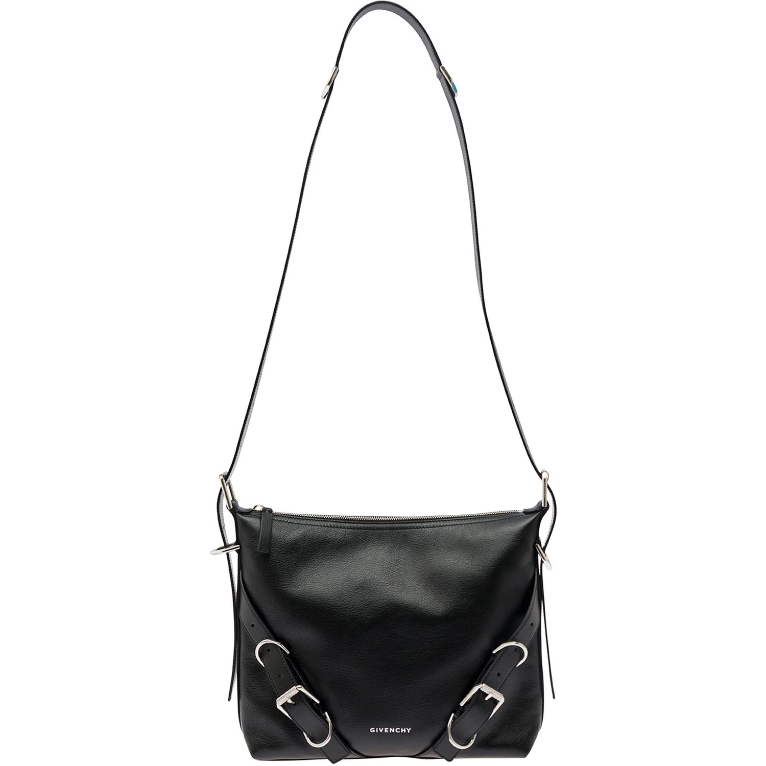 Voyou White Crossbody Bag with Logo and Buckle Detail in Leather Man