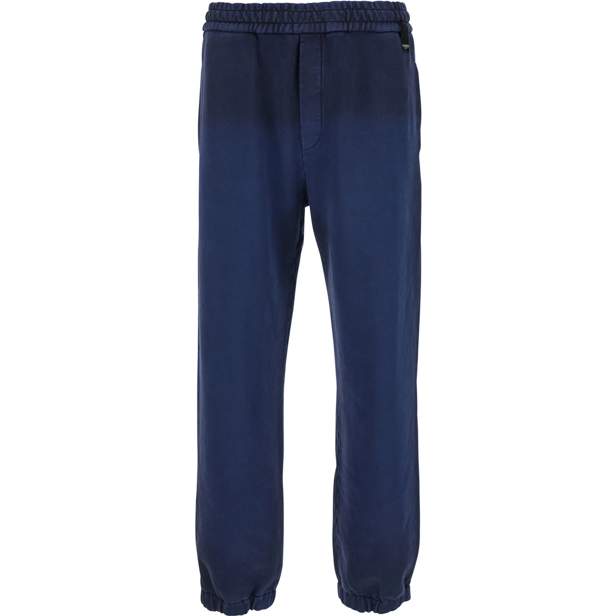 Blue Pants with High Elastic Waist in Cotton Man