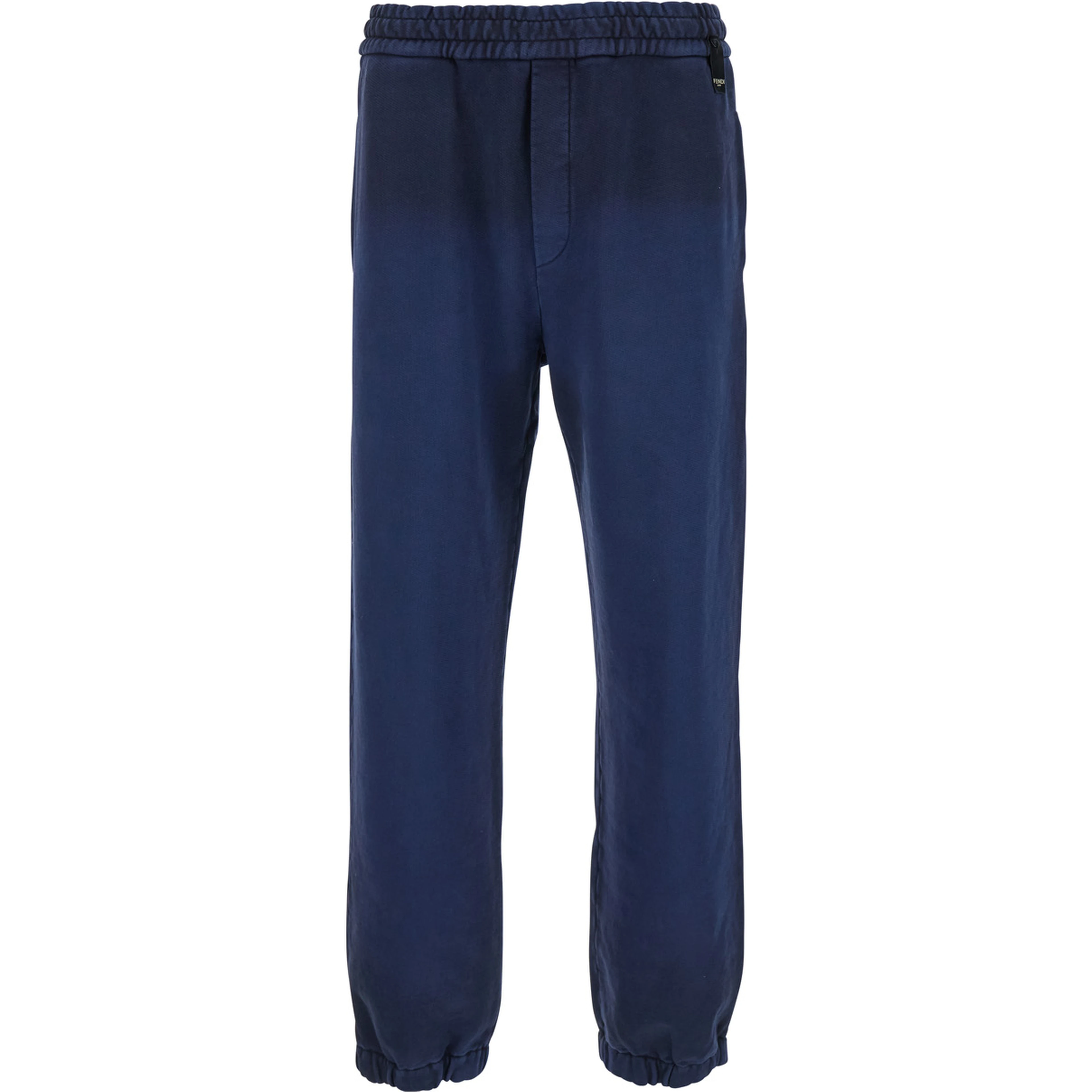 Blue Pants with High Elastic Waist in Cotton Man