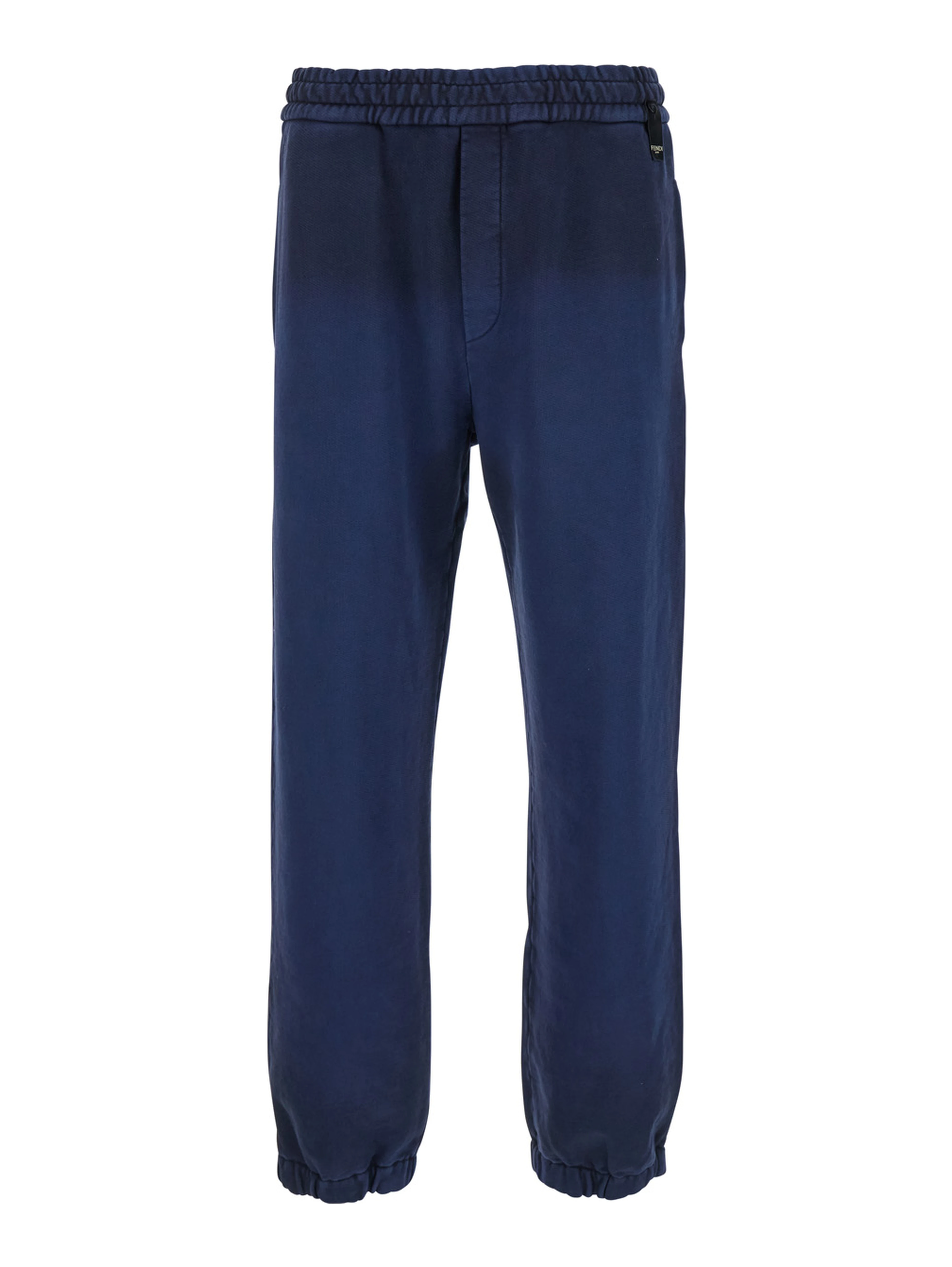 Blue Pants with High Elastic Waist in Cotton Man