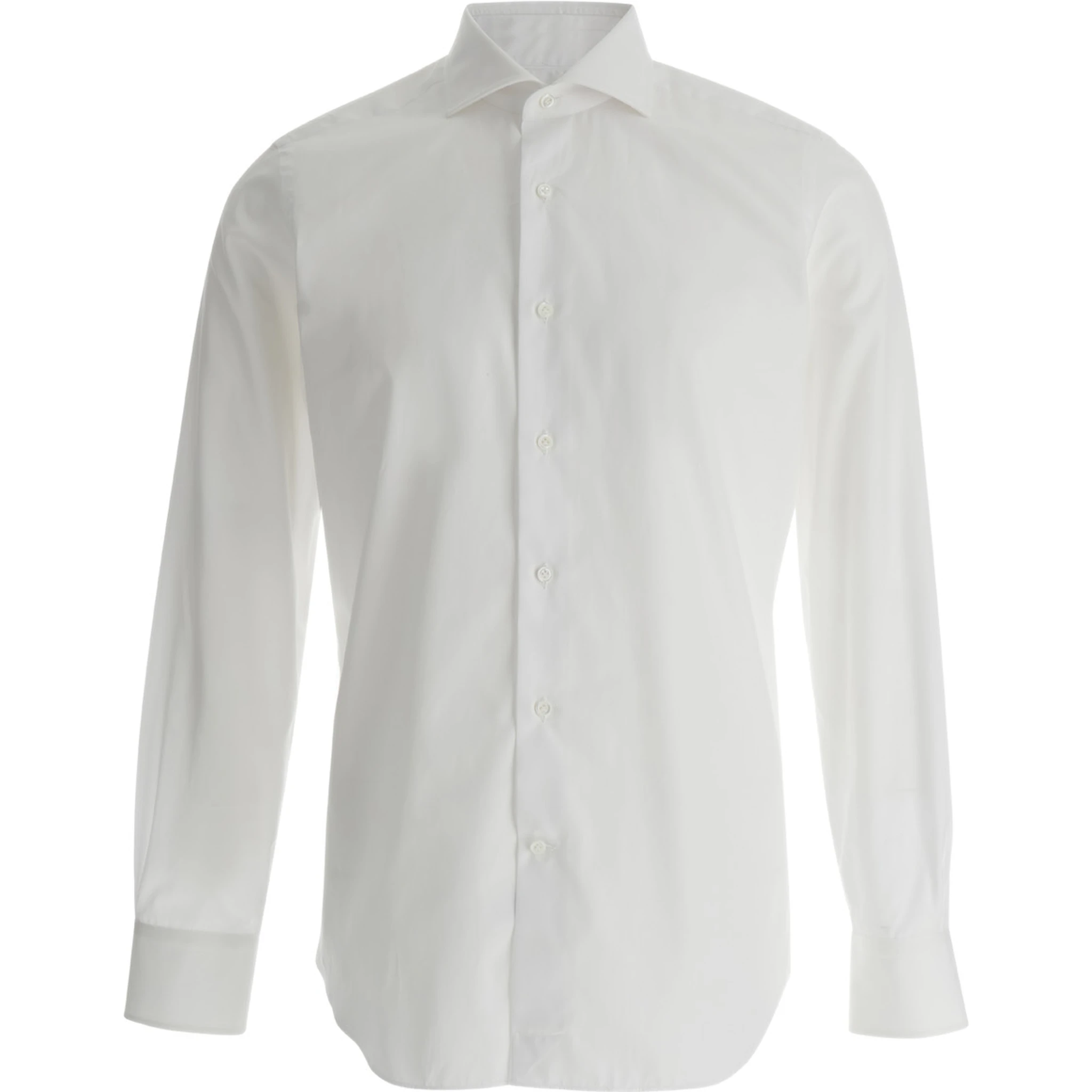 White Shirt with Classic Collar in Cotton Man
