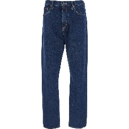 Blue Five-Pocket Jeans in Denim Man