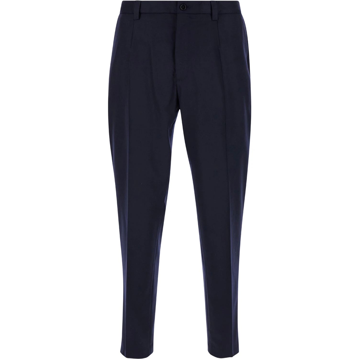 Blue High Waist Pants in Wool Man