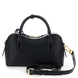 Ryder Black Small Handbag with Two Top Handles and Front Padlock Detail with Logo in Ecoleather Woman