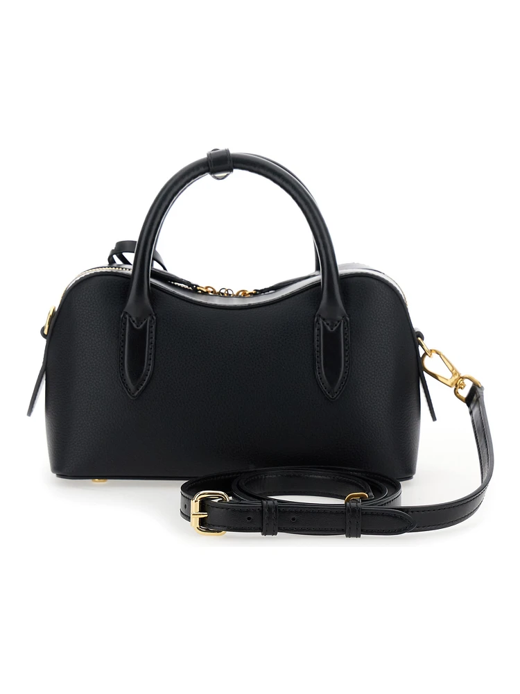 Ryder Black Small Handbag with Two Top Handles and Front Padlock Detail with Logo in Ecoleather Woman alternative