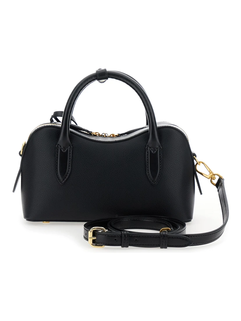 Ryder Black Small Handbag with Two Top Handles and Front Padlock Detail with Logo in Ecoleather Woman