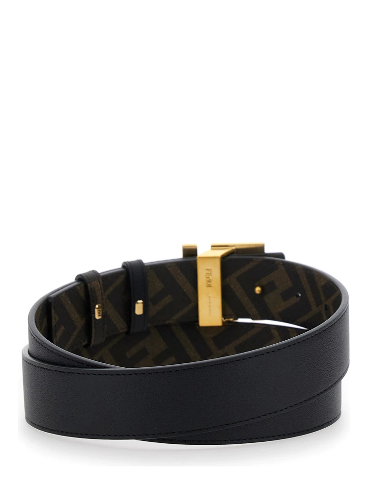 Brown Reversible Belt with FF Buckle in Leather Man alternative