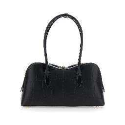 Ryder Black Medium Handbag with Padlock Detail on the Front and Two Top Handles in Ecoleather Woman