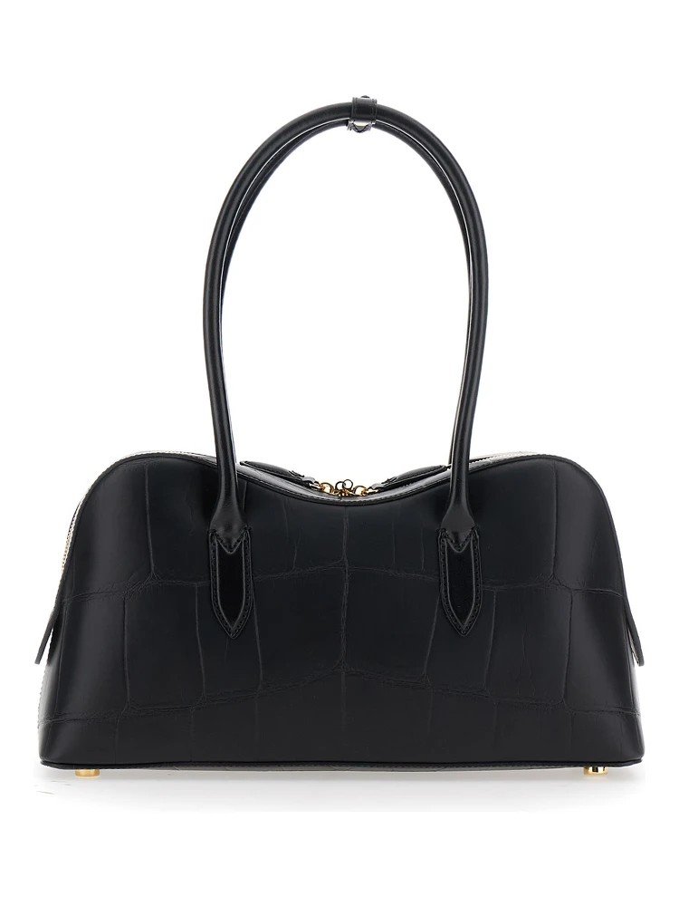 Ryder Black Medium Handbag with Padlock Detail on the Front and Two Top Handles in Ecoleather Woman alternative
