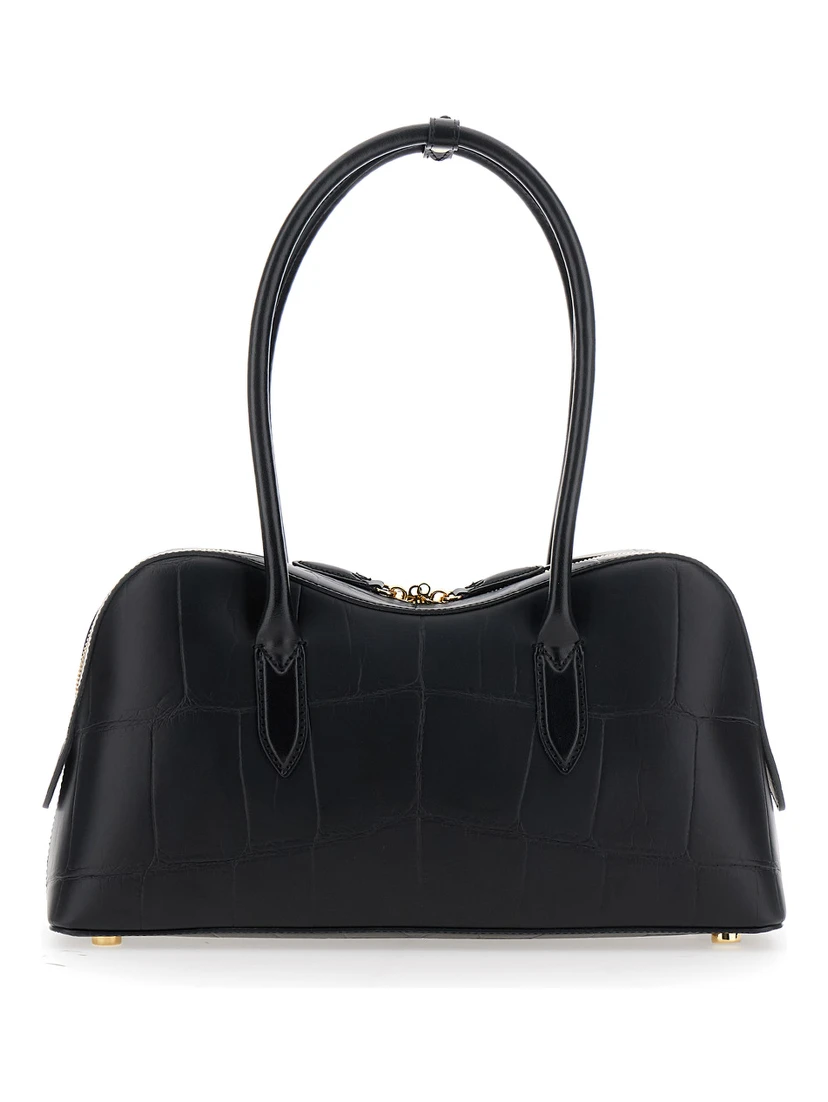 Ryder Black Medium Handbag with Padlock Detail on the Front and Two Top Handles in Ecoleather Woman