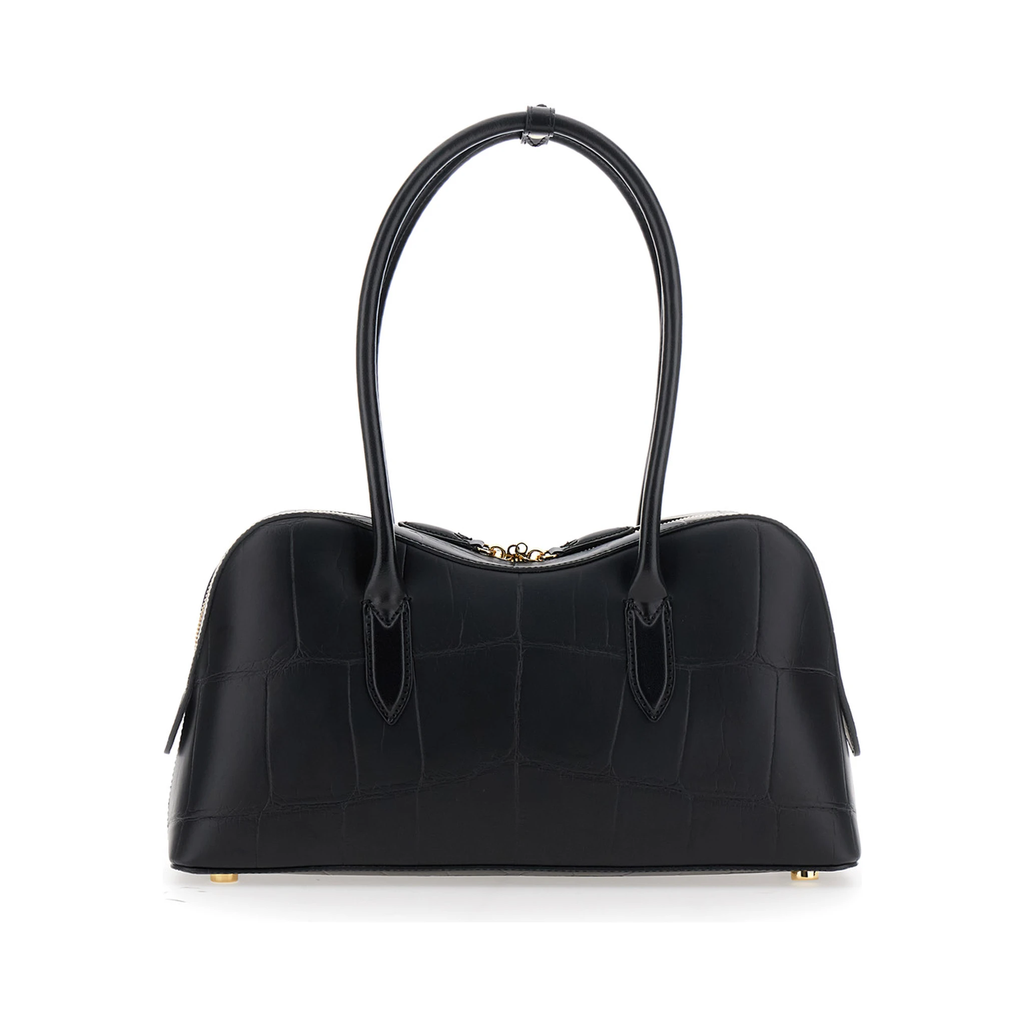 Ryder Black Medium Handbag with Padlock Detail on the Front and Two Top Handles in Ecoleather Woman