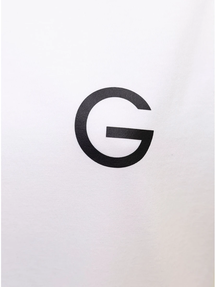 Gaudenzi Womans White Cotton T-shirt with  Logo Print