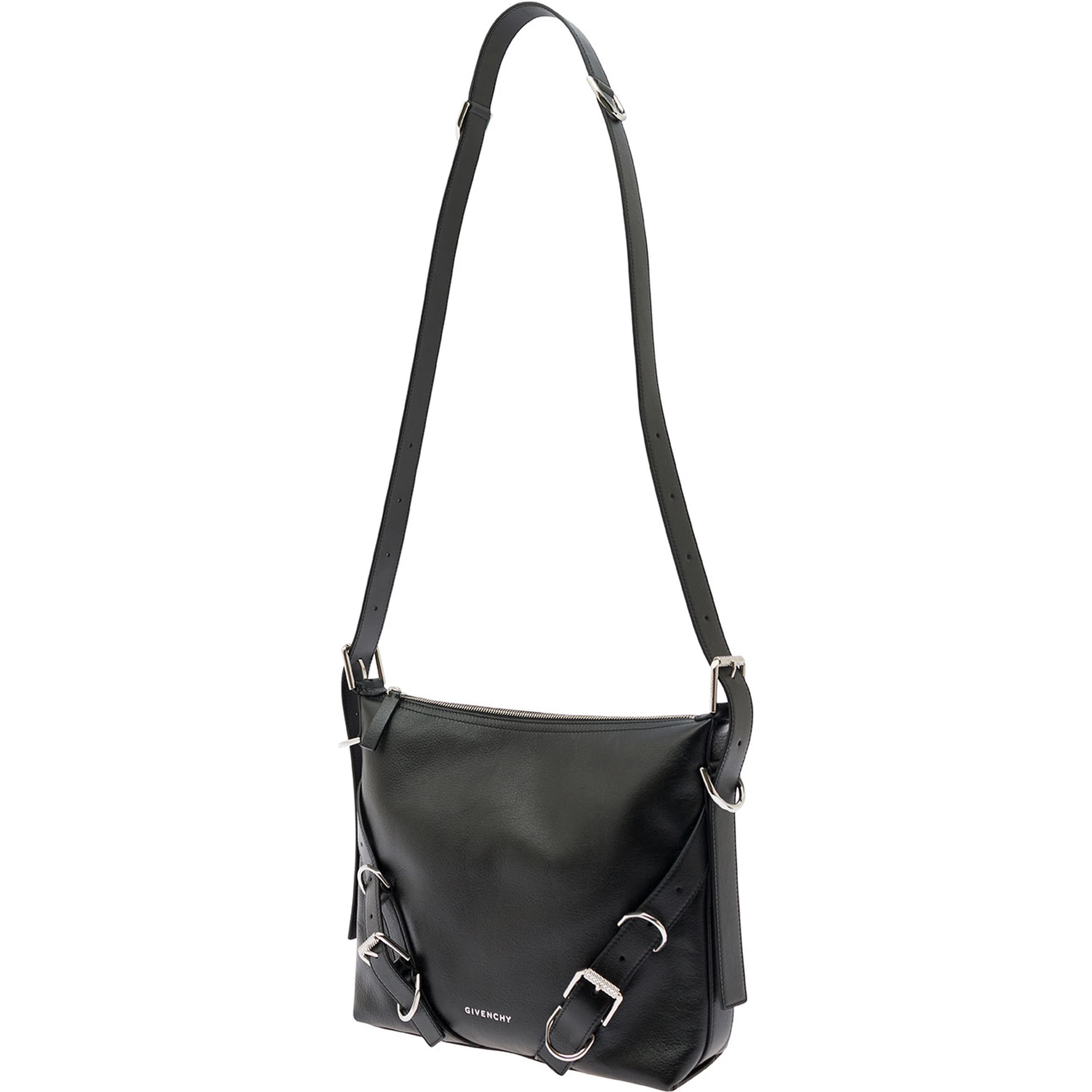 Voyou White Crossbody Bag with Logo and Buckle Detail in Leather Man