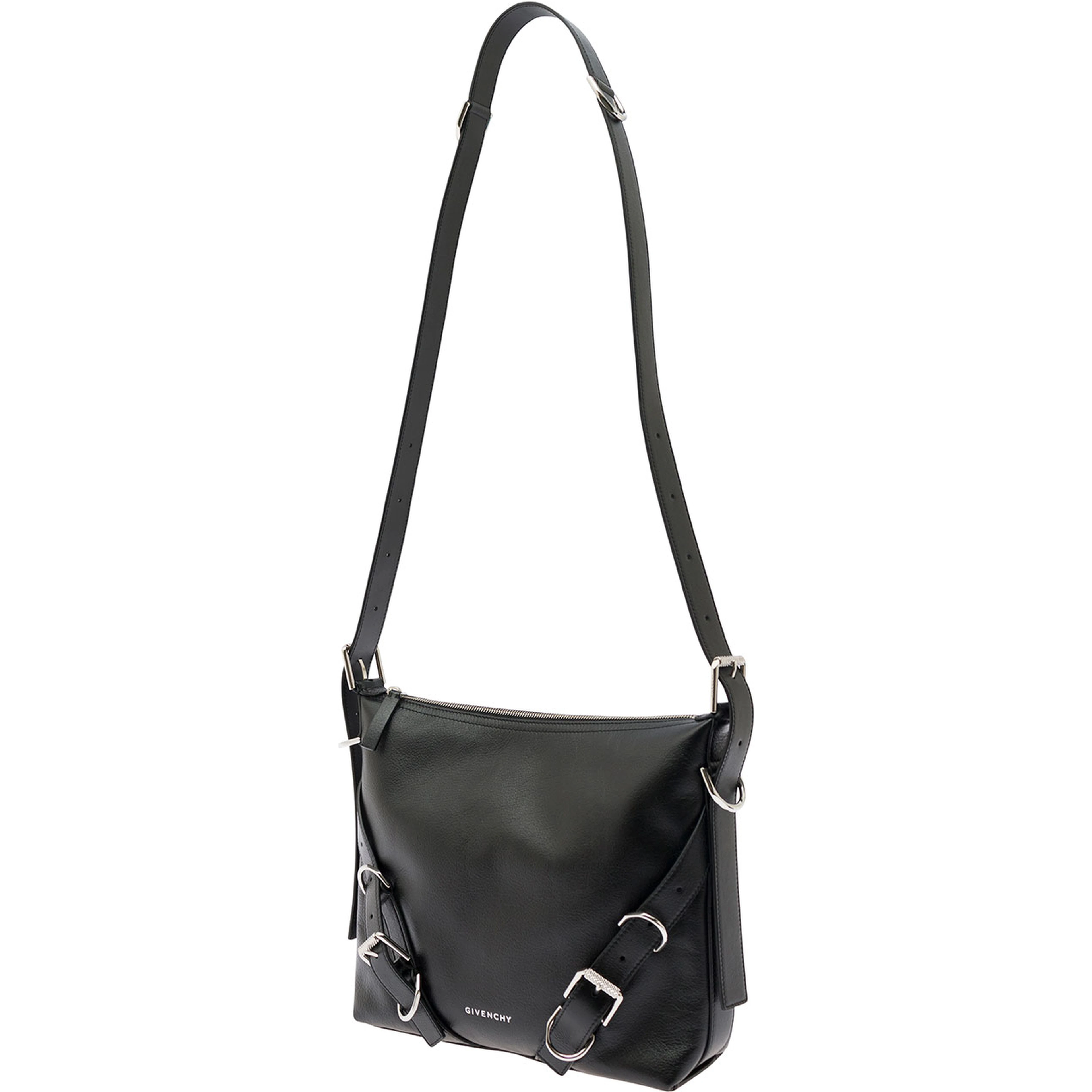 Voyou White Crossbody Bag with Logo and Buckle Detail in Leather Man