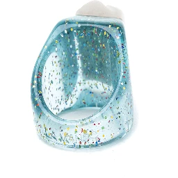 La Manso Womans Mountains Silver Peak  Glittered Plastic Ring