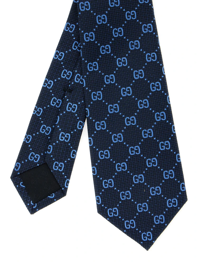 Blue Tie with GG All-Over Motif in Silk Man alternative