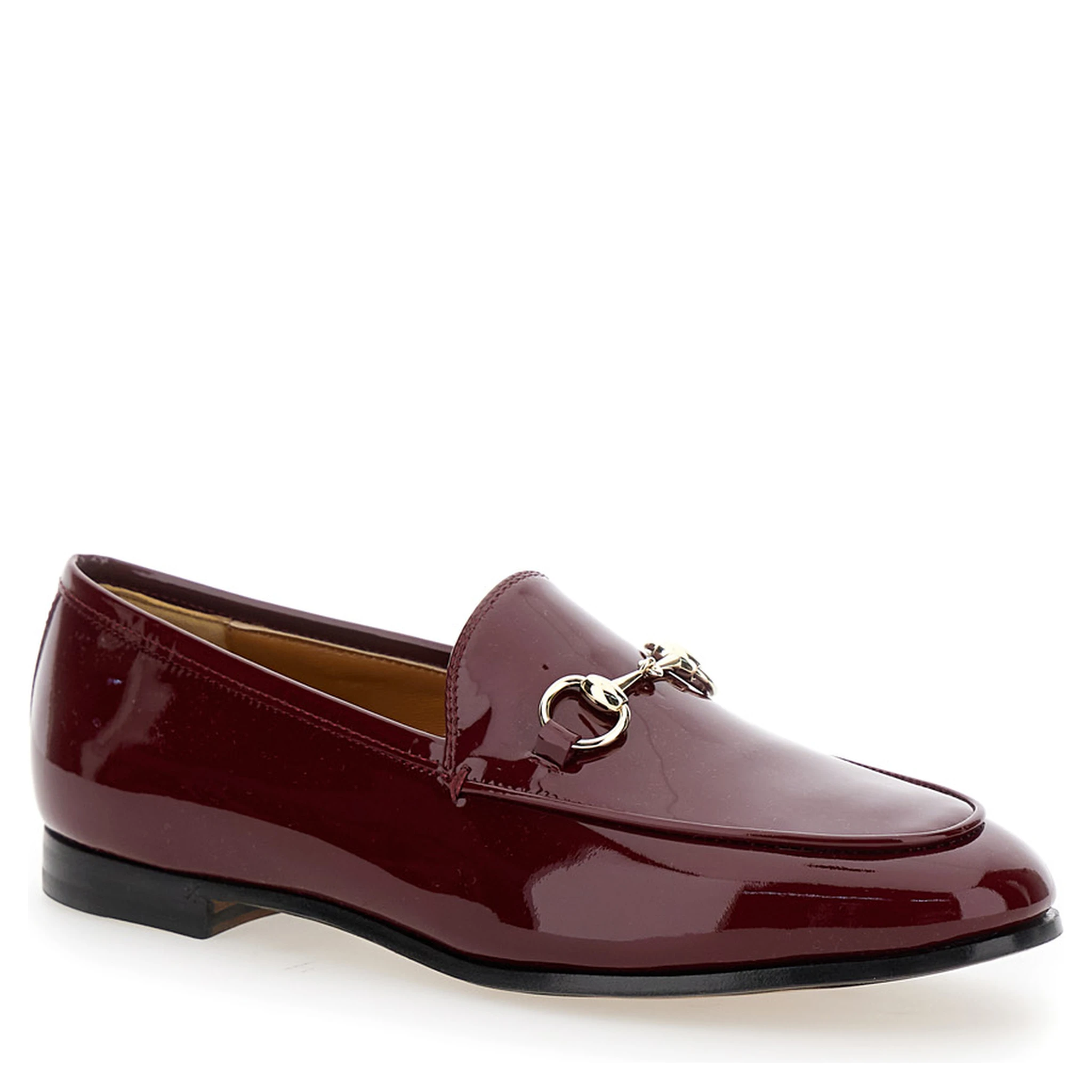 Jordan Bordeaux Loafers with Horsebit Detail in Patent Leather Woman