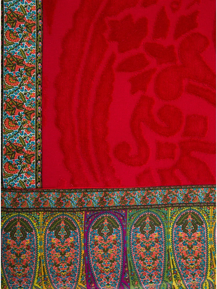 Red Beach Towel with Contrasting Lining in Cotton Home alternative