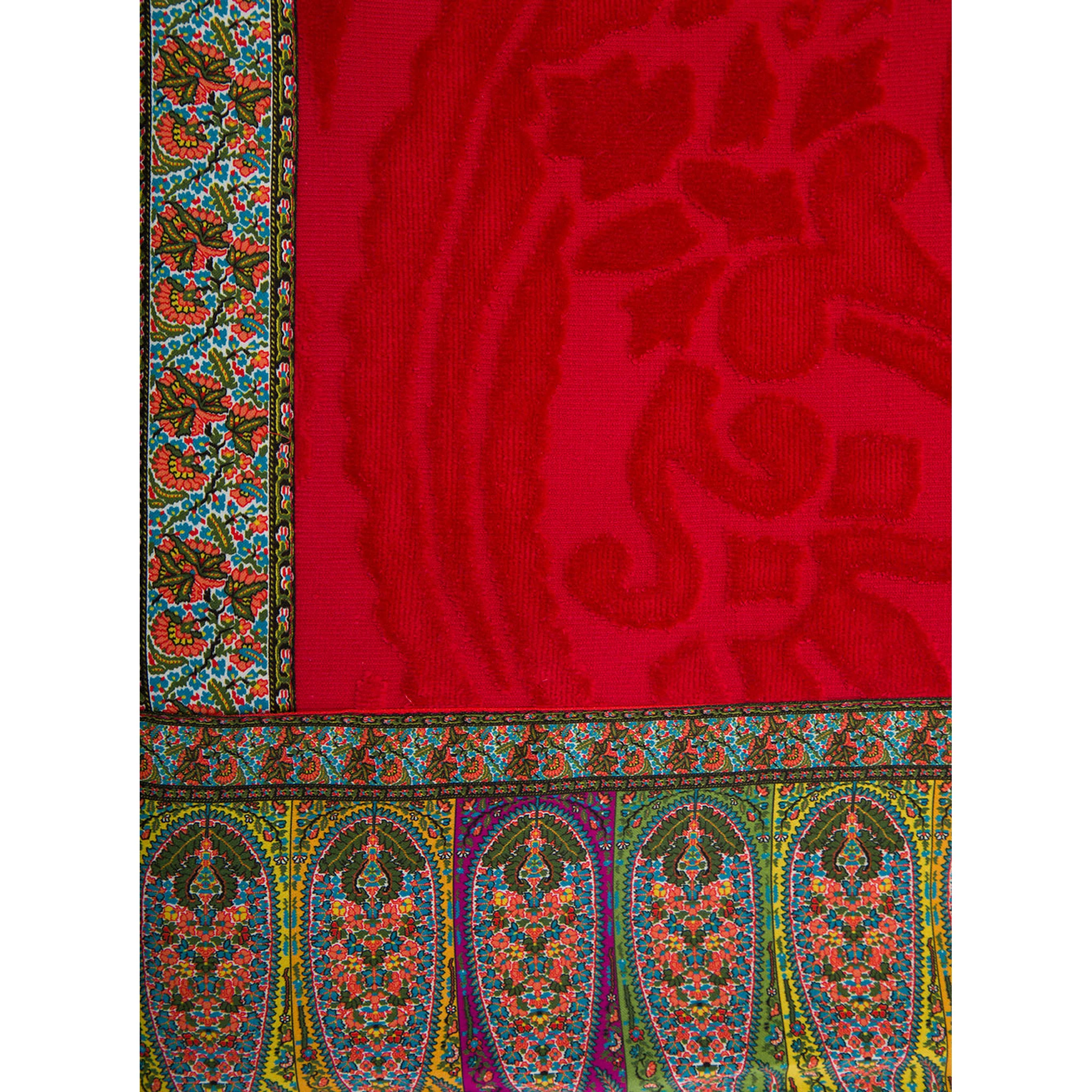 Red Beach Towel with Contrasting Lining in Cotton Home