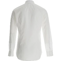 White Shirt with Classic Collar in Cotton Man