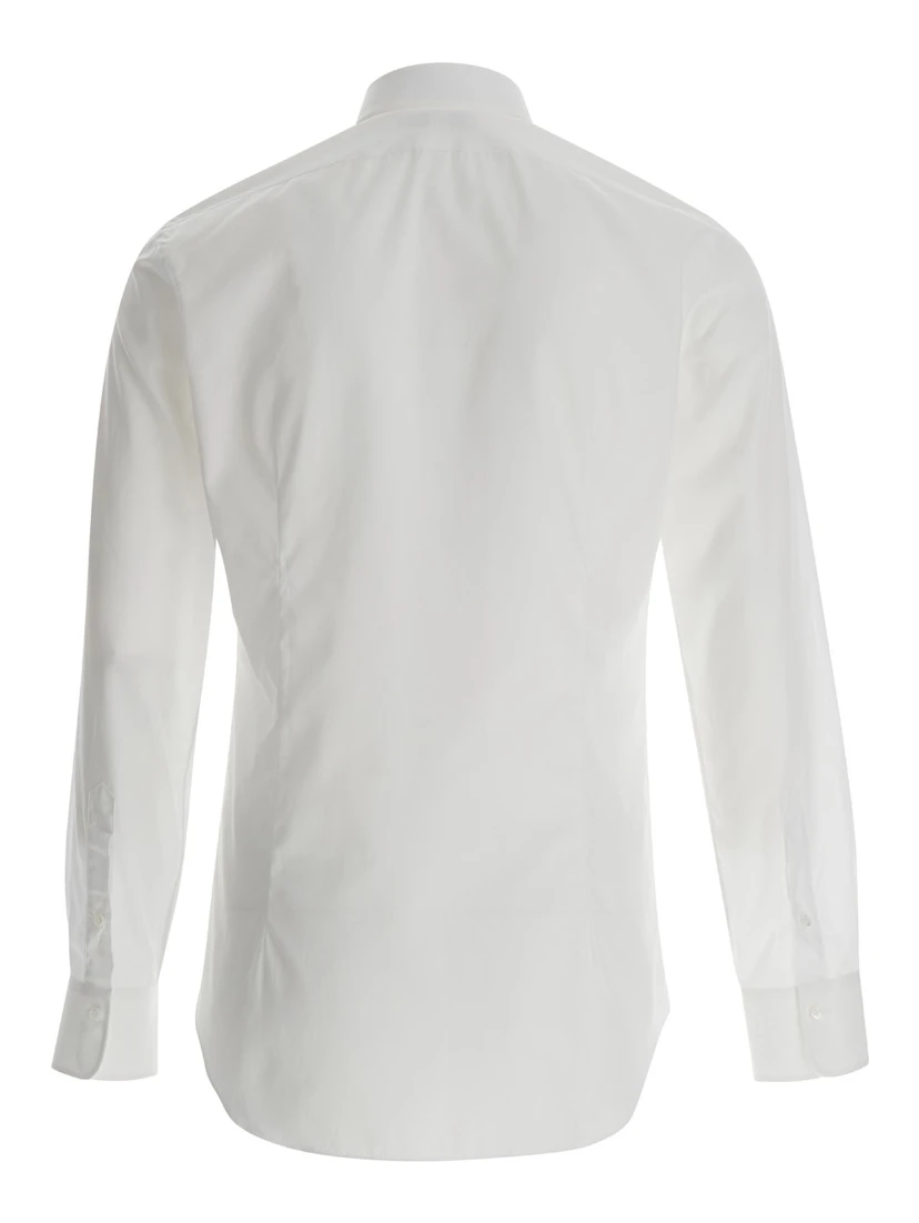 White Shirt with Classic Collar in Cotton Man