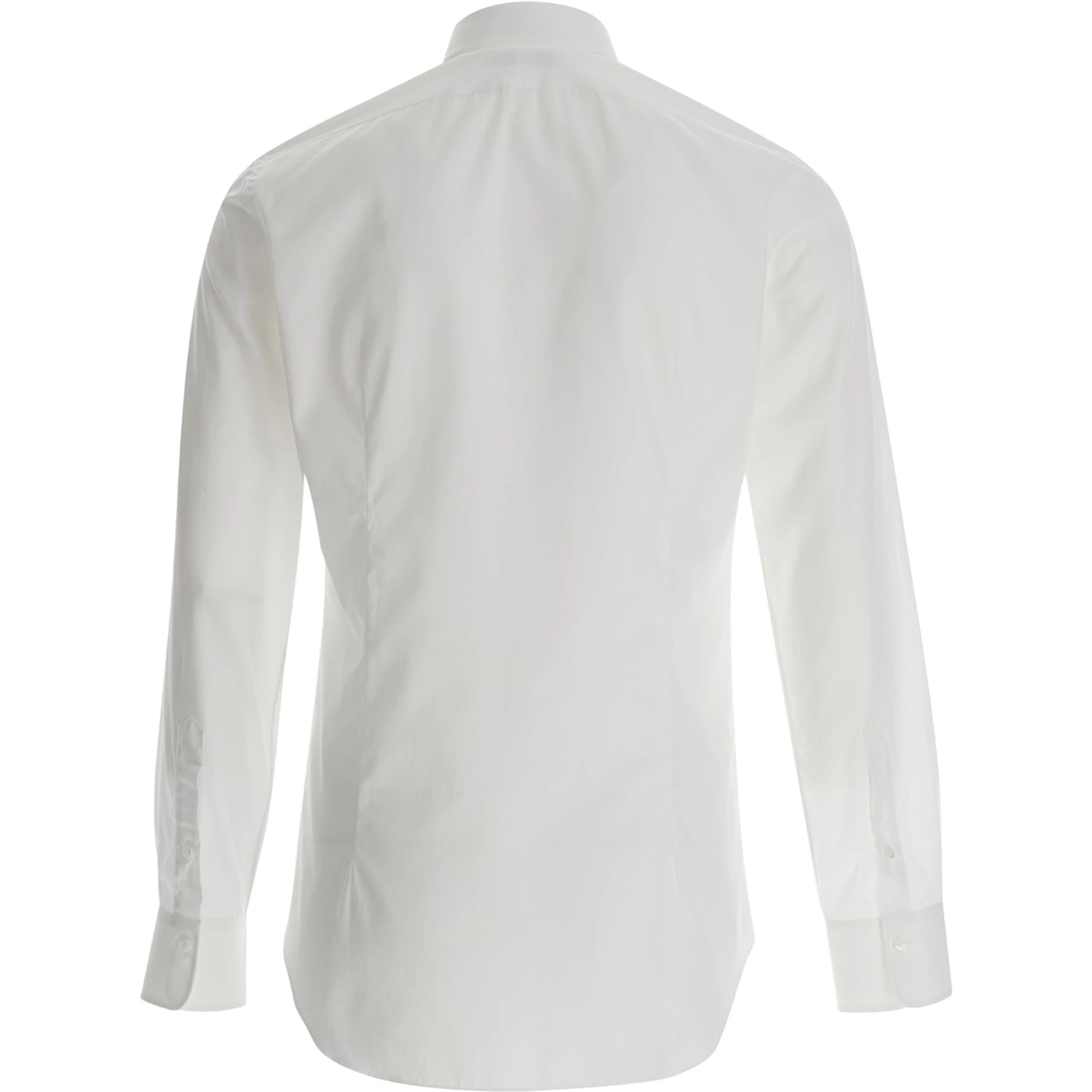 White Shirt with Classic Collar in Cotton Man