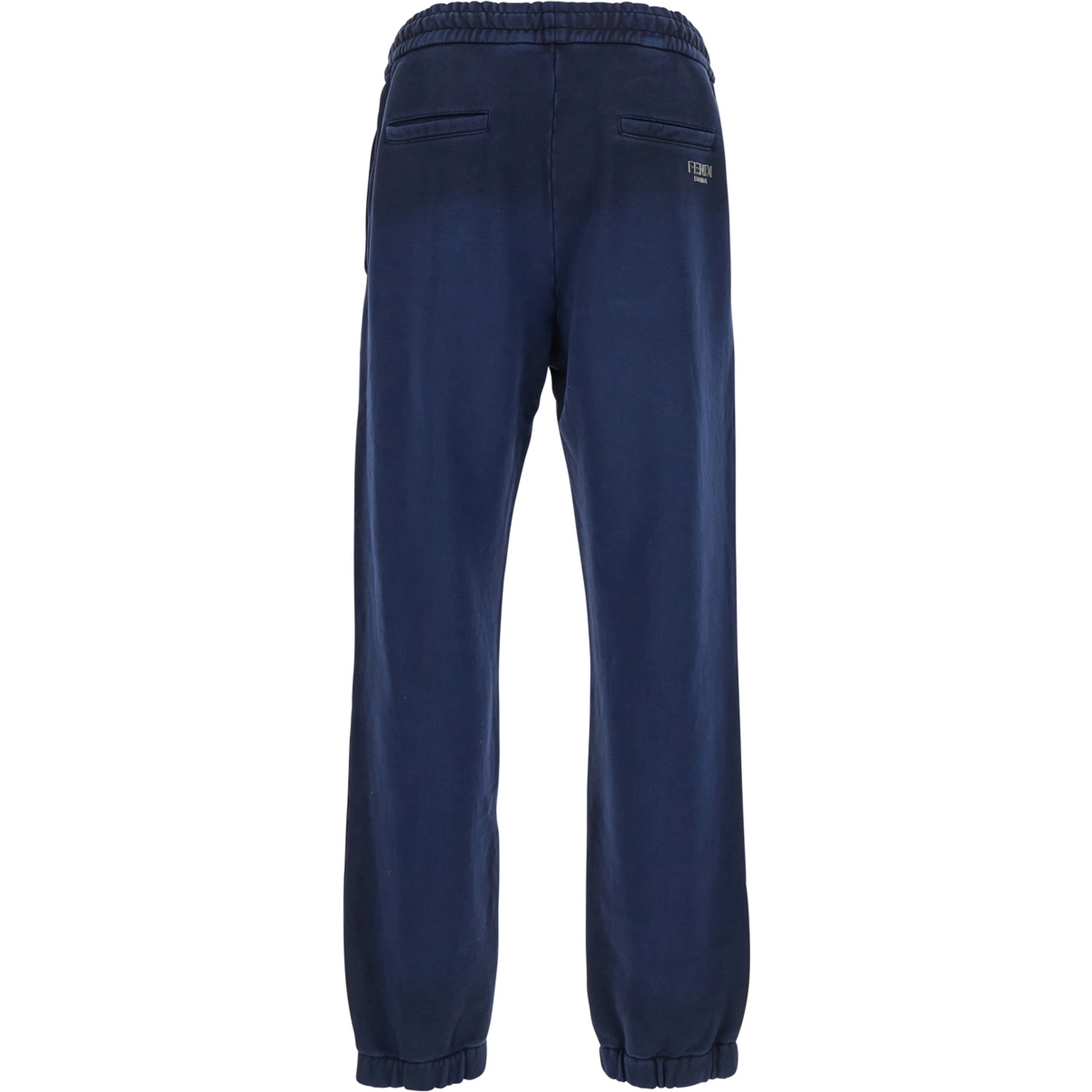 Blue Pants with High Elastic Waist in Cotton Man